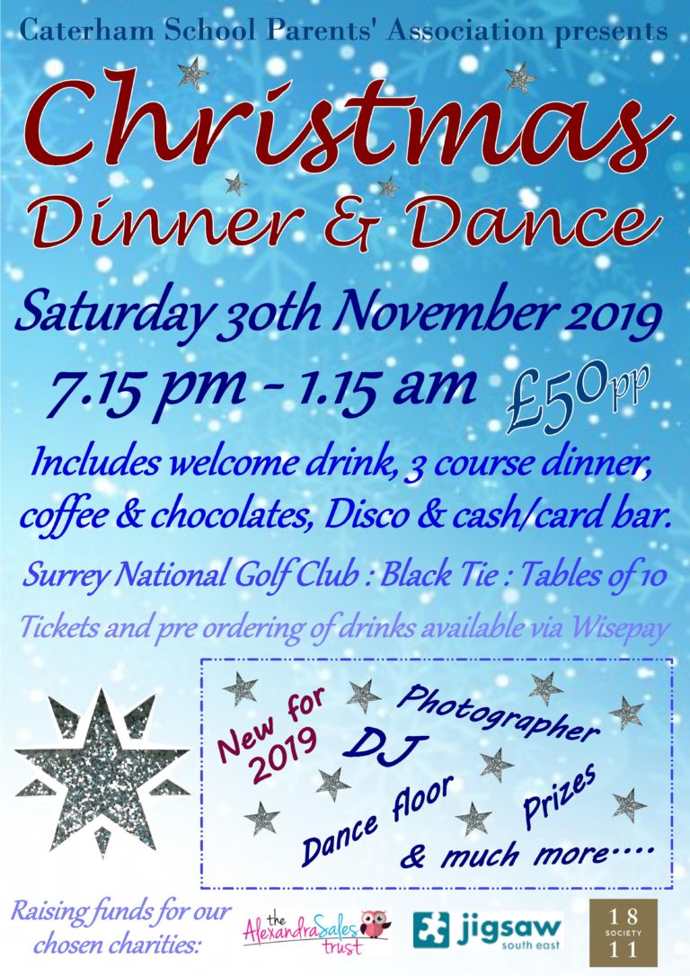 Christmas Dinner Dance, Parents’ Association Event Caterham School